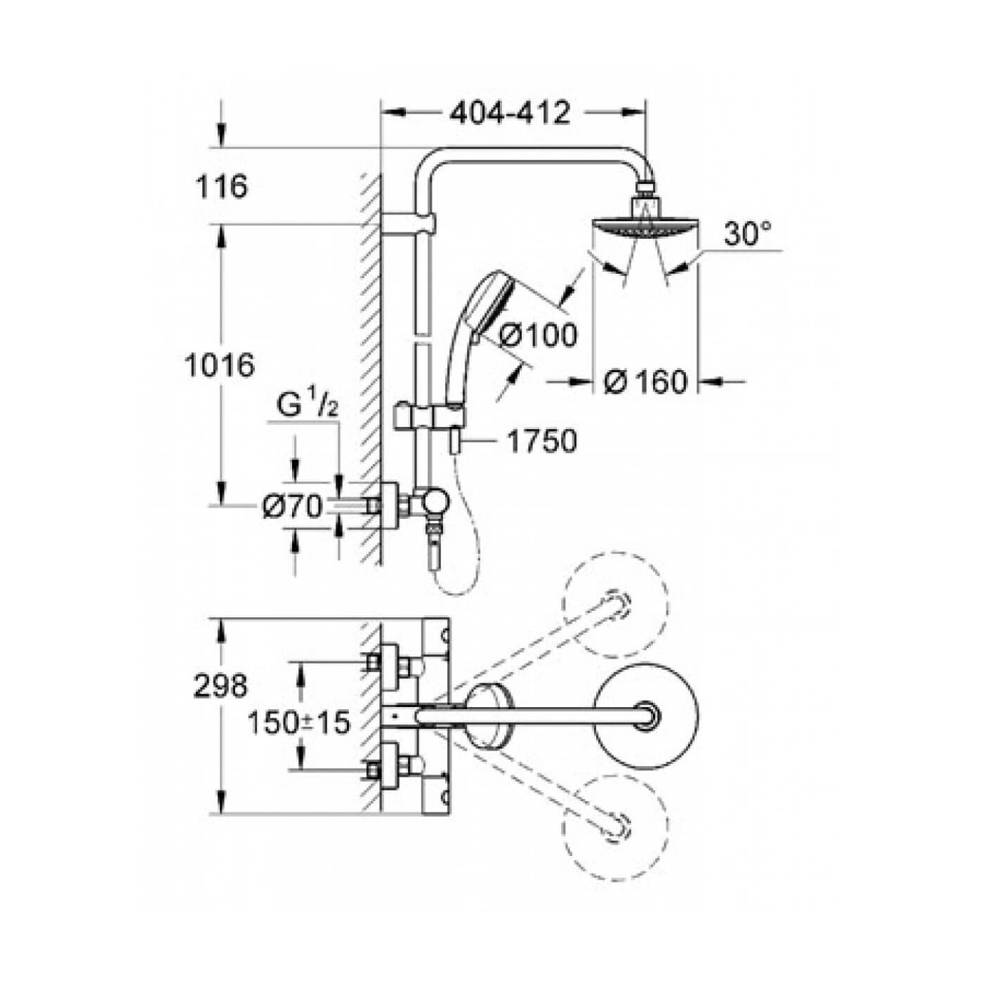 System Prysznicowy Z Termostatem Do Montażu Ściennego Tempesta Cosmopolitan 160 27922000 Grohe System Prysznicowy Z Termostatem Do Montażu Ściennego Tempesta Cosmopolitan 160 27922000 Grohe