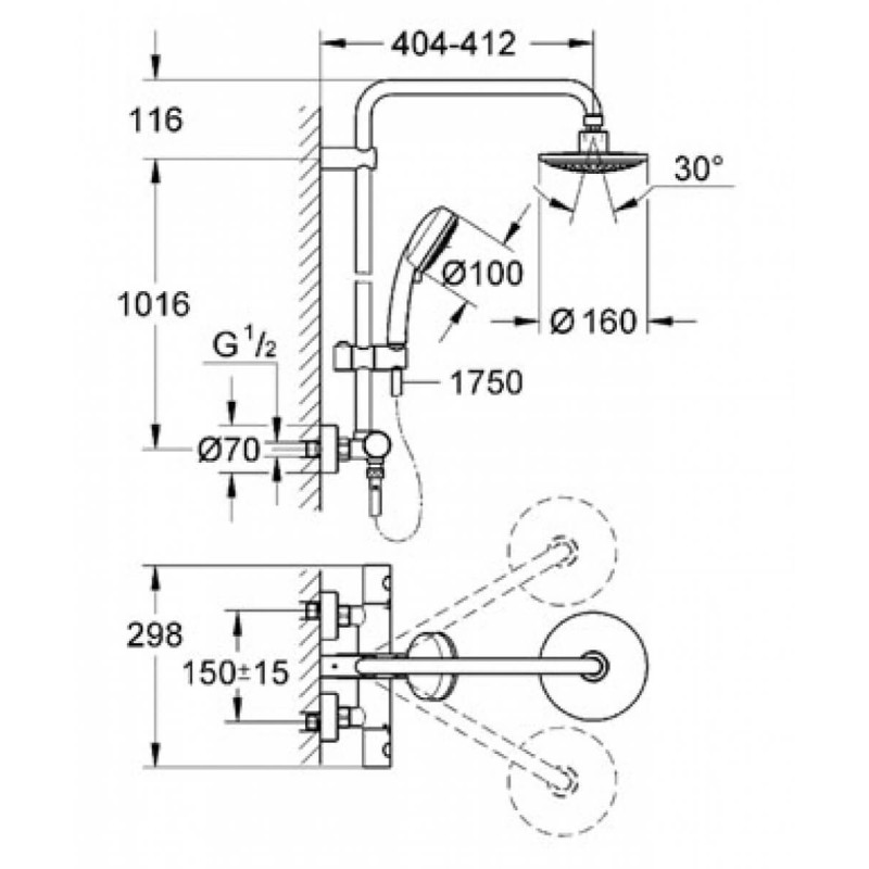 System Prysznicowy Z Termostatem Do Montażu Ściennego Tempesta Cosmopolitan 160 27922000 Grohe System Prysznicowy Z Termostatem Do Montażu Ściennego Tempesta Cosmopolitan 160 27922000 Grohe