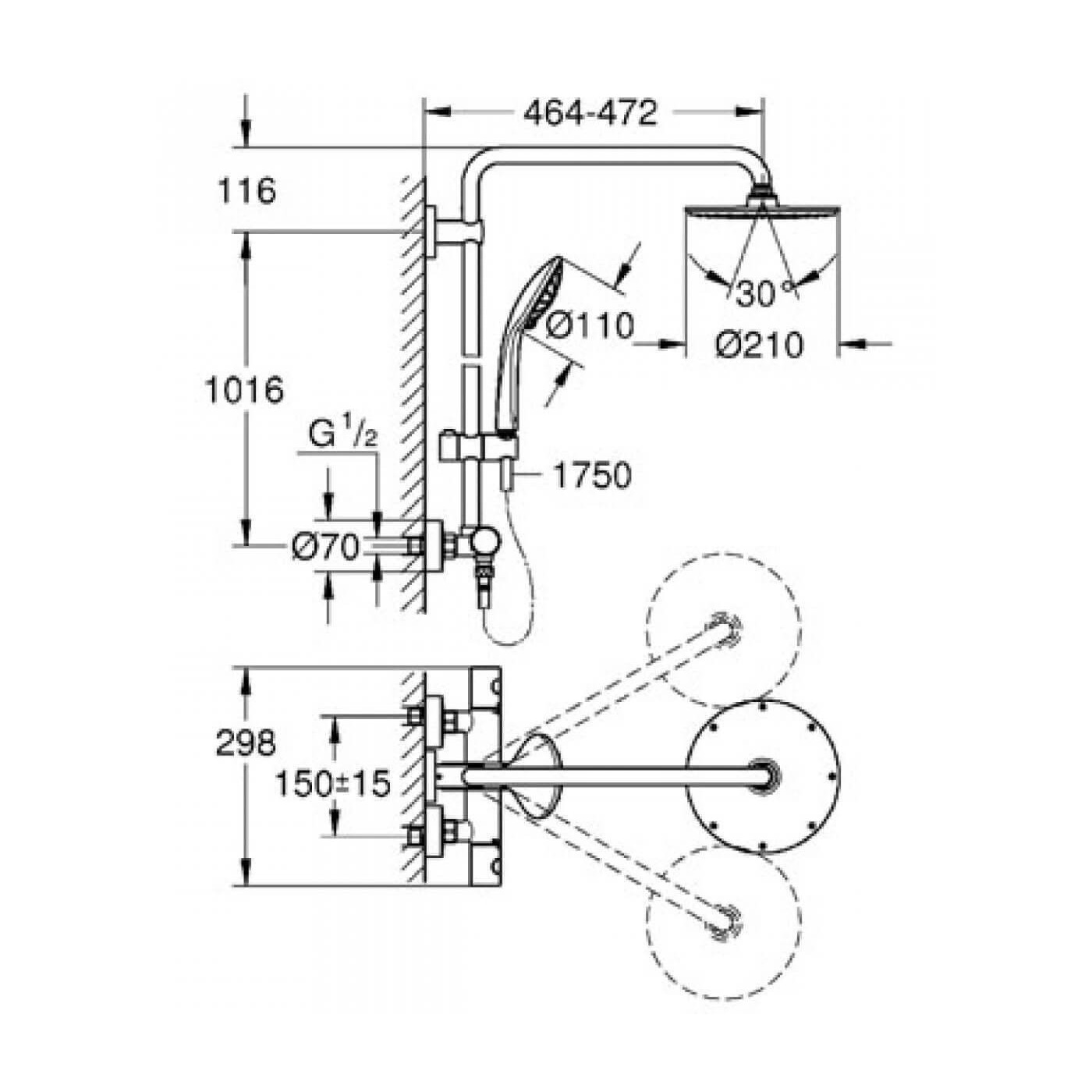 Zestaw Prysznicowy Euphoria XXL 27964000 Grohe Zestaw Prysznicowy Euphoria XXL 27964000 Grohe