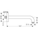 Ramię Prysznicowe Ścienne 24 cm 27409000 Hansgrohe Ramię Prysznicowe Ścienne 24 cm 27409000 Hansgrohe