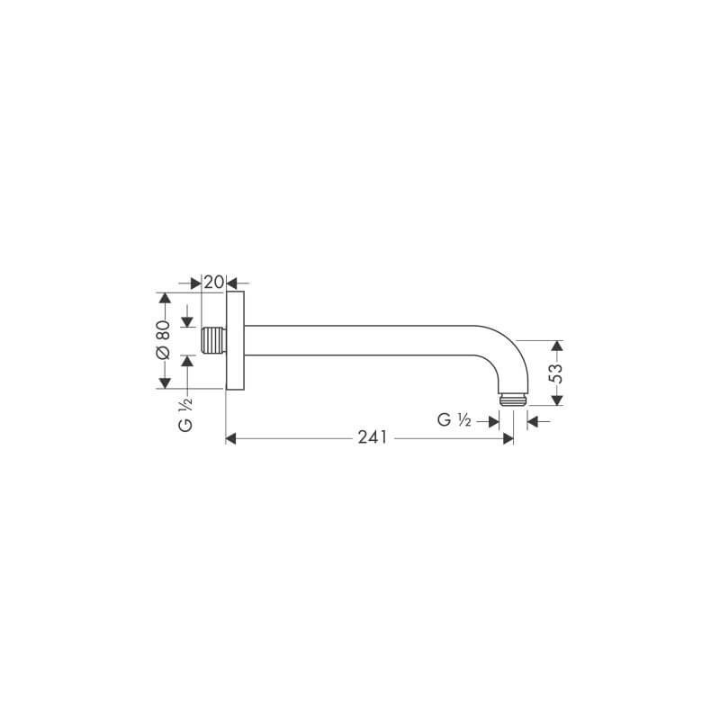 Ramię Prysznicowe Ścienne 24 cm 27409000 Hansgrohe Ramię Prysznicowe Ścienne 24 cm 27409000 Hansgrohe