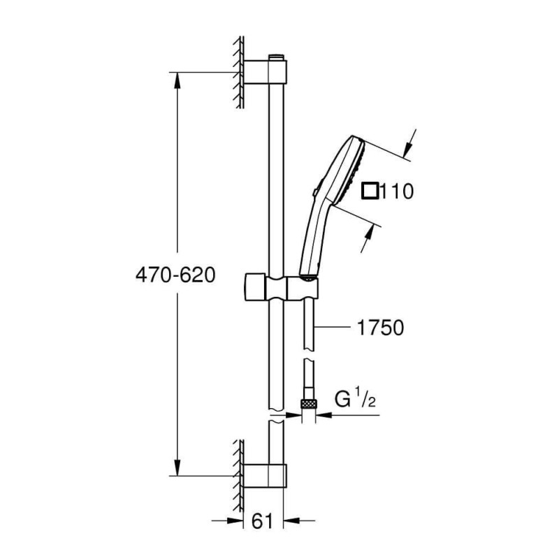 Zestaw Prysznicowy Tempesta Cube 110 Chrom 27786003 Grohe Zestaw Prysznicowy Tempesta Cube 110 Chrom 27786003 Grohe