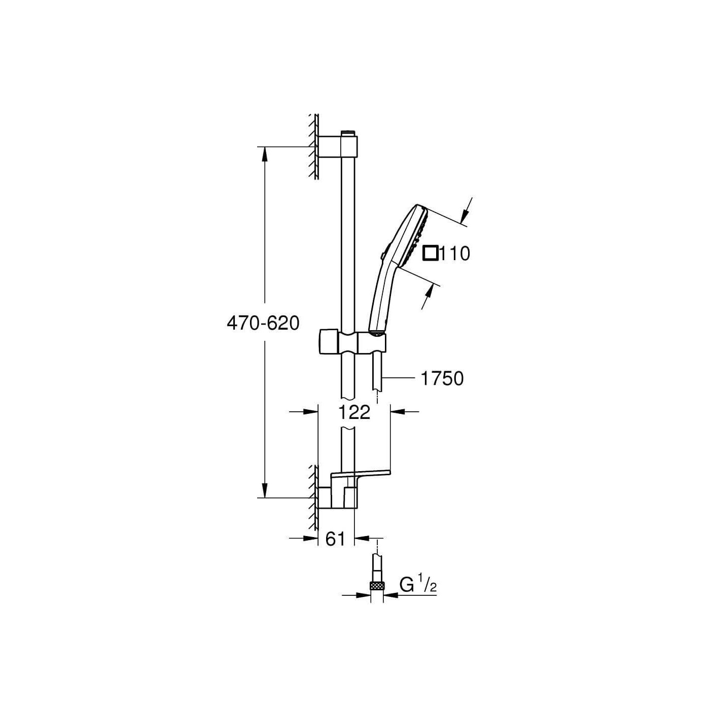 Zestaw Prysznicowy Tempesta Cube 110 Chrom 27928003 Grohe Zestaw Prysznicowy Tempesta Cube 110 Chrom 27928003 Grohe
