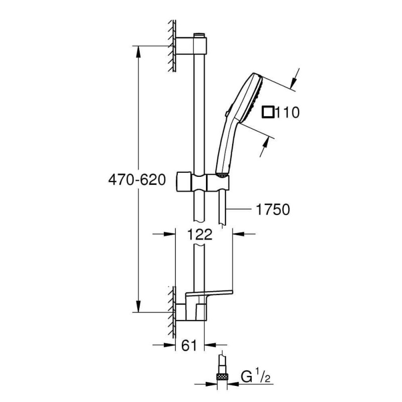 Zestaw Prysznicowy Tempesta Cube 110 Chrom 27576003 Grohe Zestaw Prysznicowy Tempesta Cube 110 Chrom 27576003 Grohe