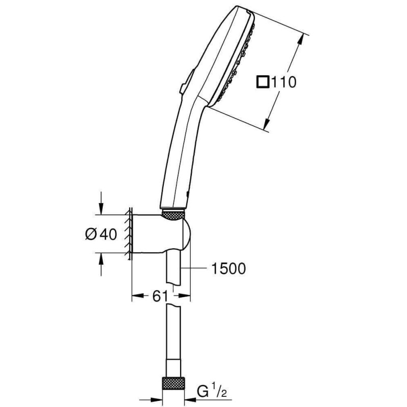Zestaw Prysznicowy Tempesta Cube 110 Chrom 27588003 Grohe Zestaw Prysznicowy Tempesta Cube 110 Chrom 27588003 Grohe
