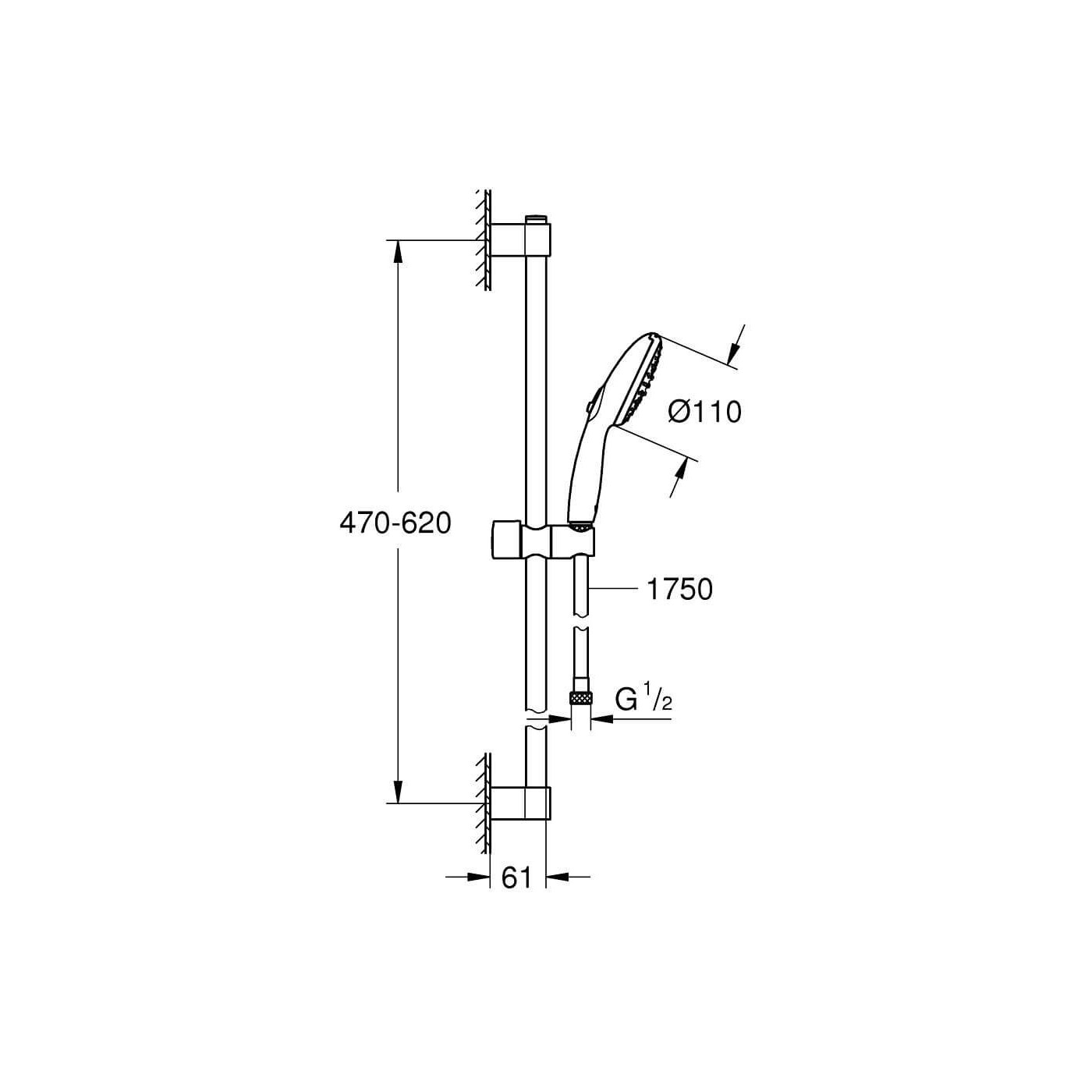 Zestaw Prysznicowy Tempesta 110 Chrom 26162003 Grohe Zestaw Prysznicowy Tempesta 110 Chrom 26162003 Grohe
