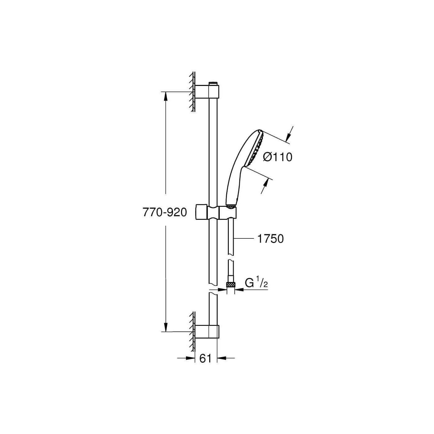 Zestaw Prysznicowy Tempesta 110 Chrom 27854003 Grohe Zestaw Prysznicowy Tempesta 110 Chrom 27854003 Grohe