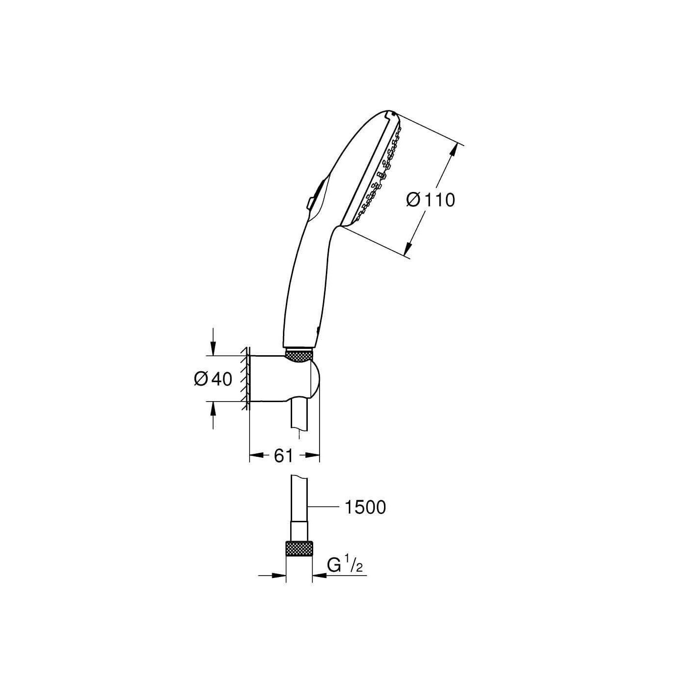 Zestaw Prysznicowy Tempesta 110 Chrom 2780330E Grohe Zestaw Prysznicowy Tempesta 110 Chrom 2780330E Grohe
