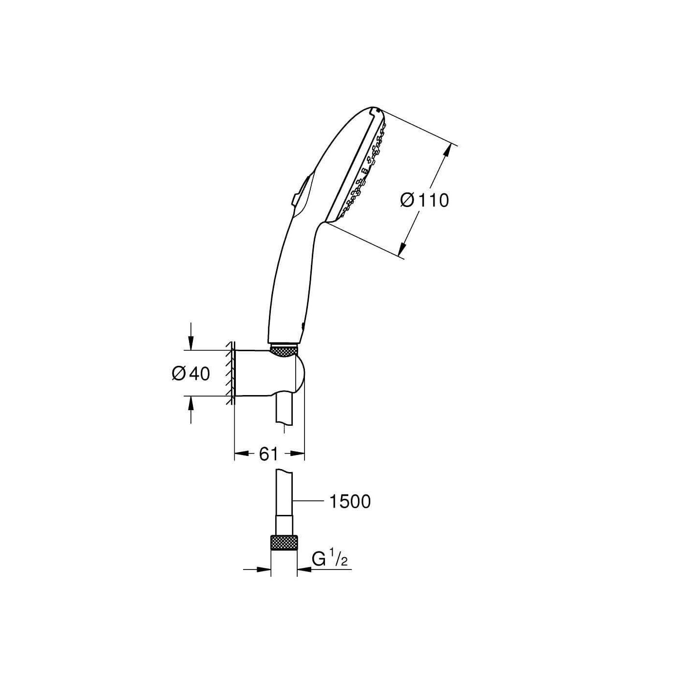 Zestaw Prysznicowy Tempesta 110 Chrom 26920003 Grohe Zestaw Prysznicowy Tempesta 110 Chrom 26920003 Grohe