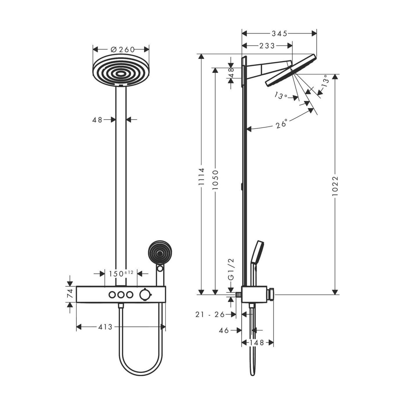 Zestaw Prysznicowy Pulsify S Biały Mat 24240700 Hansgrohe Zestaw Prysznicowy Pulsify S Biały Mat 24240700 Hansgrohe