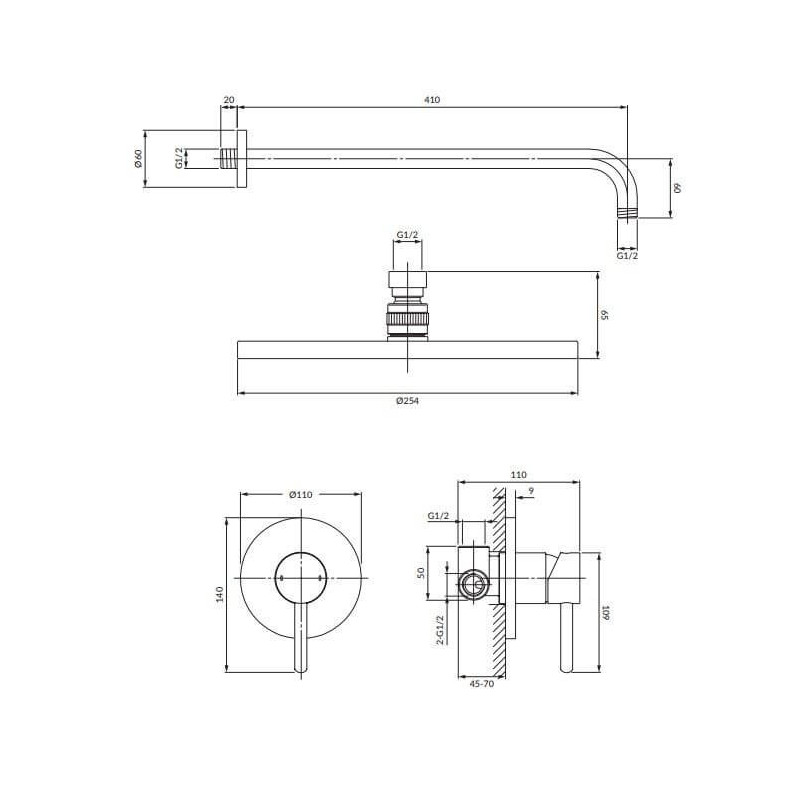 System Prysznicowy Podtynkowy Y Nikiel SYSY36NI Omnires System Prysznicowy Podtynkowy Y Nikiel SYSY36NI Omnires
