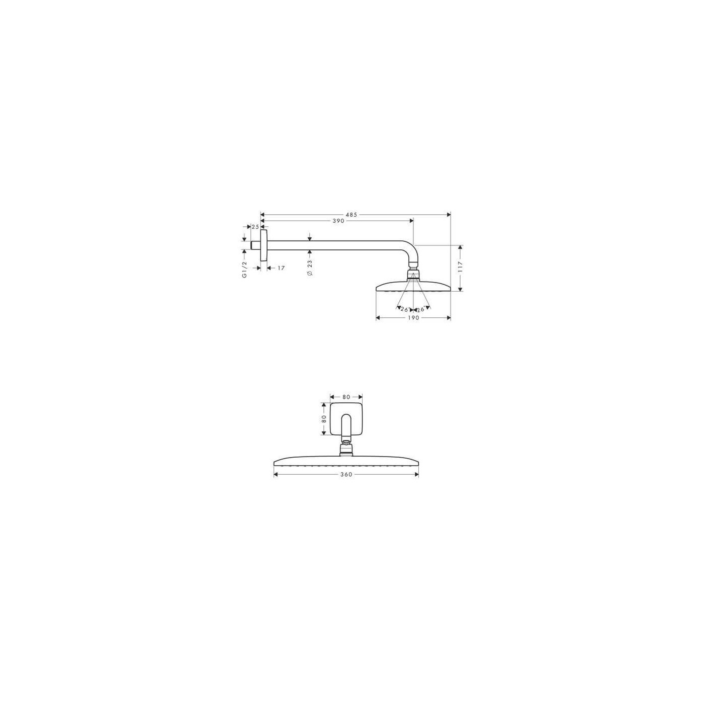 Głowica Prysznicowa Raindance E 360 1Jet Chrom 27376000 Hansgrohe Głowica Prysznicowa Raindance E 360 1Jet Chrom 27376000 Hansgrohe