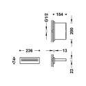 Deszczownica Naścienna 154x200 Stal 29990304AC Tres Deszczownica Naścienna 154x200 Stal 29990304AC Tres