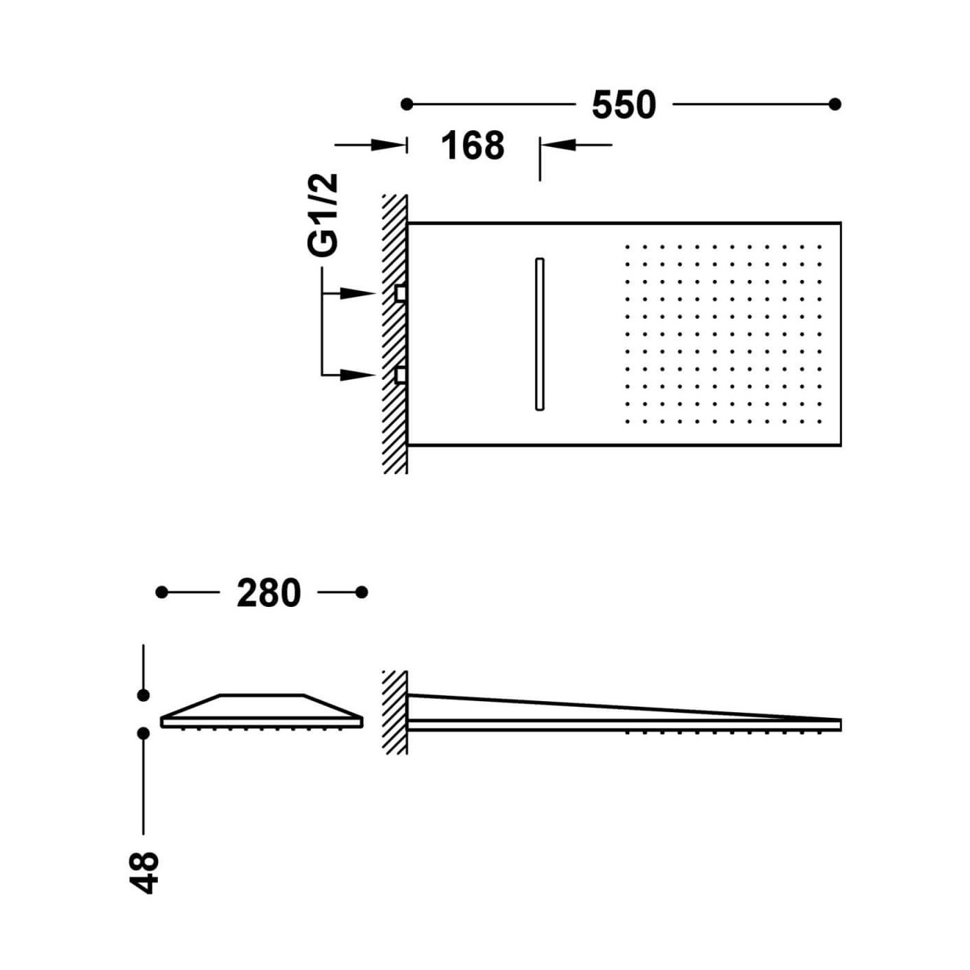 Deszczownica Naścienna 280x550 Chrom 29990301 Tres Deszczownica Naścienna 280x550 Chrom 29990301 Tres