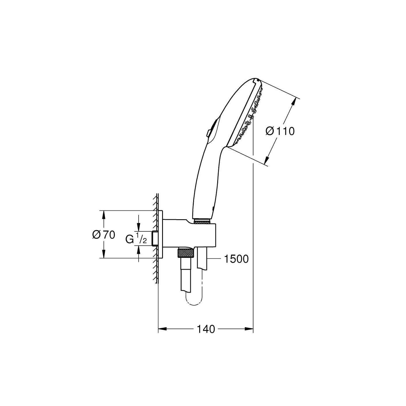 Zestaw Prysznicowy Tempesta 110 Matte Black 264062433 Grohe Zestaw Prysznicowy Tempesta 110 Matte Black 264062433 Grohe