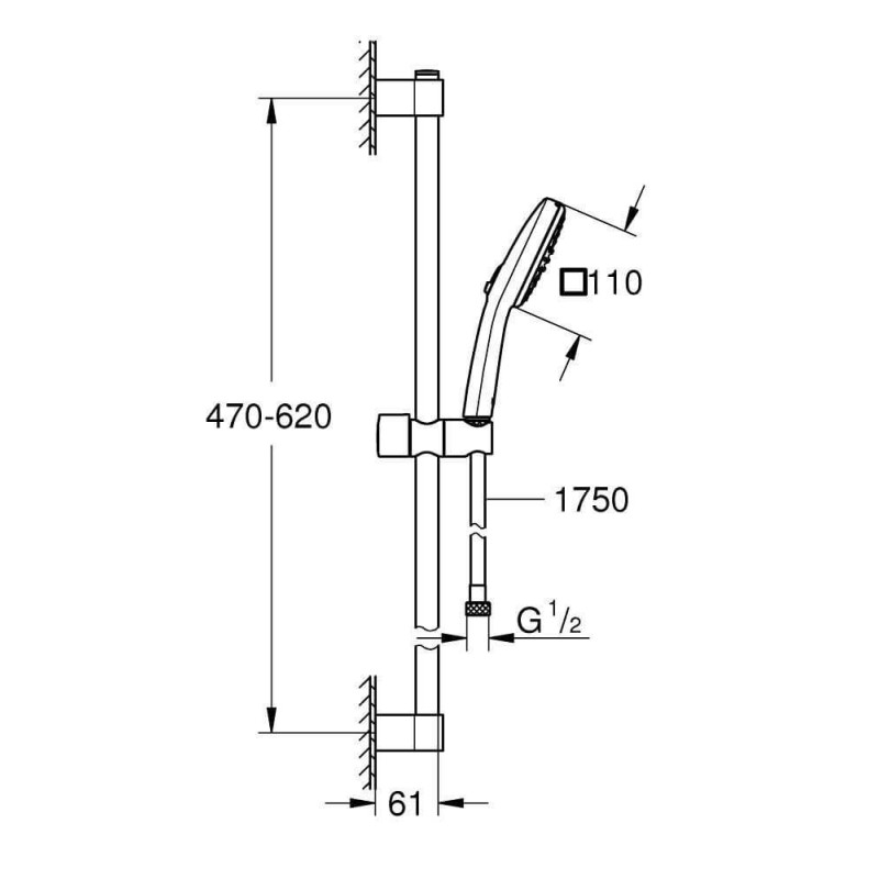 Zestaw Prysznicowy Tempesta 110 Matte Black 267482433 Grohe Zestaw Prysznicowy Tempesta 110 Matte Black 267482433 Grohe