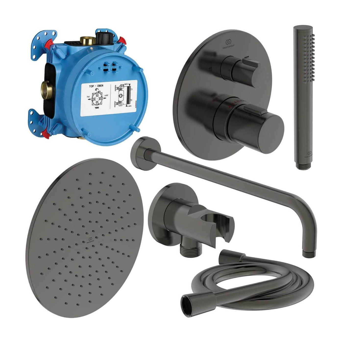 Zestaw Natryskowy Termostatyczny Ceratherm Z Deszczownicą Szary A7573A5 Ideal Standard Zestaw Natryskowy Termostatyczny Ceratherm Z Deszczownicą Szary A7573A5 Ideal Standard