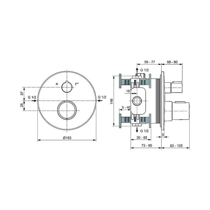Zestaw Natryskowy Termostatyczny Ceratherm Z Deszczownicą Szary A7573A5 Ideal Standard Zestaw Natryskowy Termostatyczny Ceratherm Z Deszczownicą Szary A7573A5 Ideal Standard