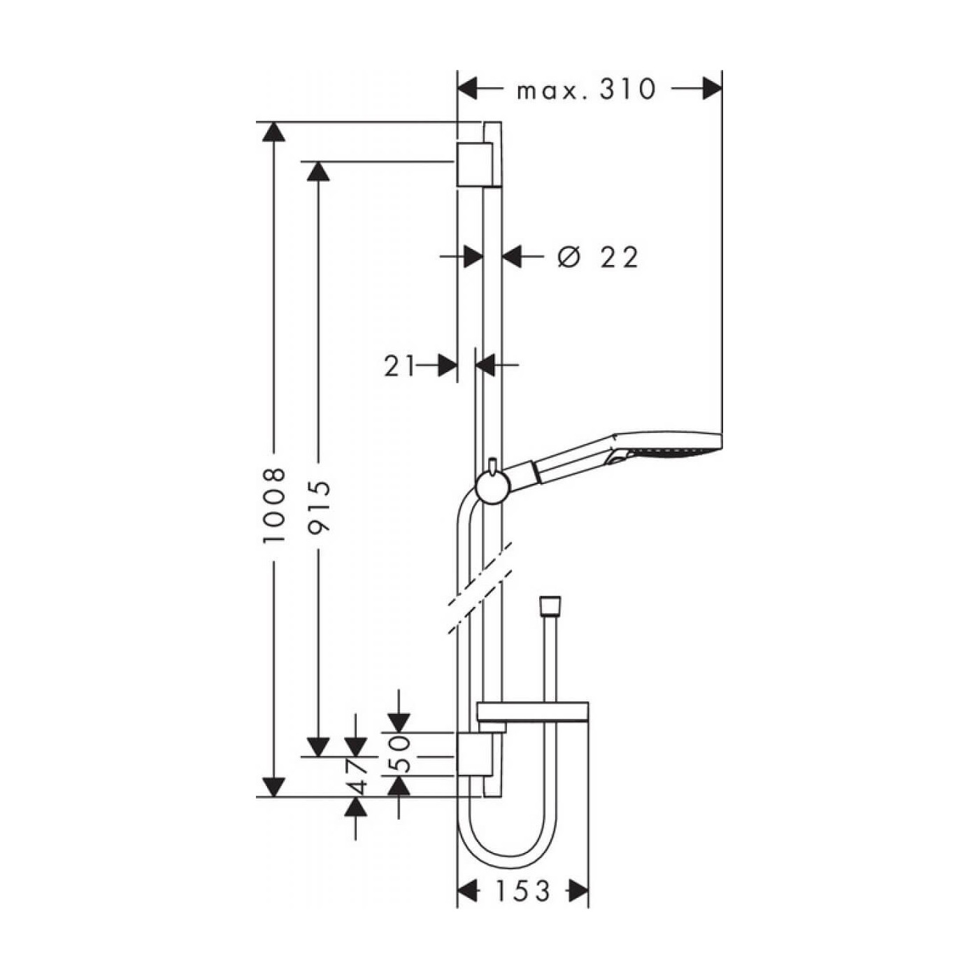 Zestaw Raindance S 120 3jet 90cm 26631000 Hansgrohe Zestaw Raindance S 120 3jet 90cm 26631000 Hansgrohe