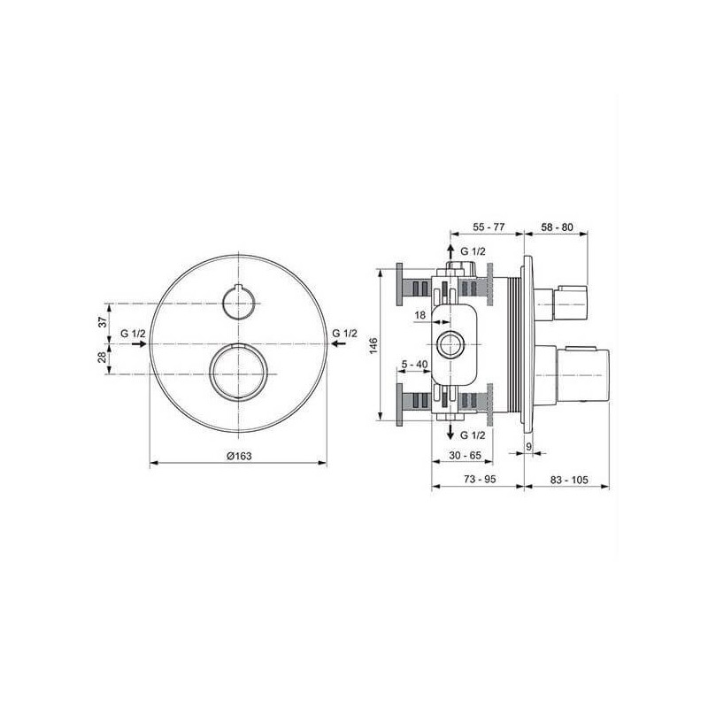 Zestaw Prysznoicowy Ceratherm T25 Chrom A7598AA Ideal Standard Zestaw Prysznoicowy Ceratherm T25 Chrom A7598AA Ideal Standard