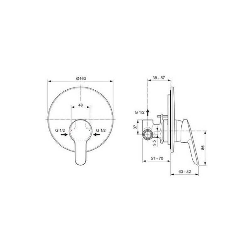 Zestaw Prysznicowy Alpha Chrom BD188AA Ideal Standard Zestaw Prysznicowy Alpha Chrom BD188AA Ideal Standard