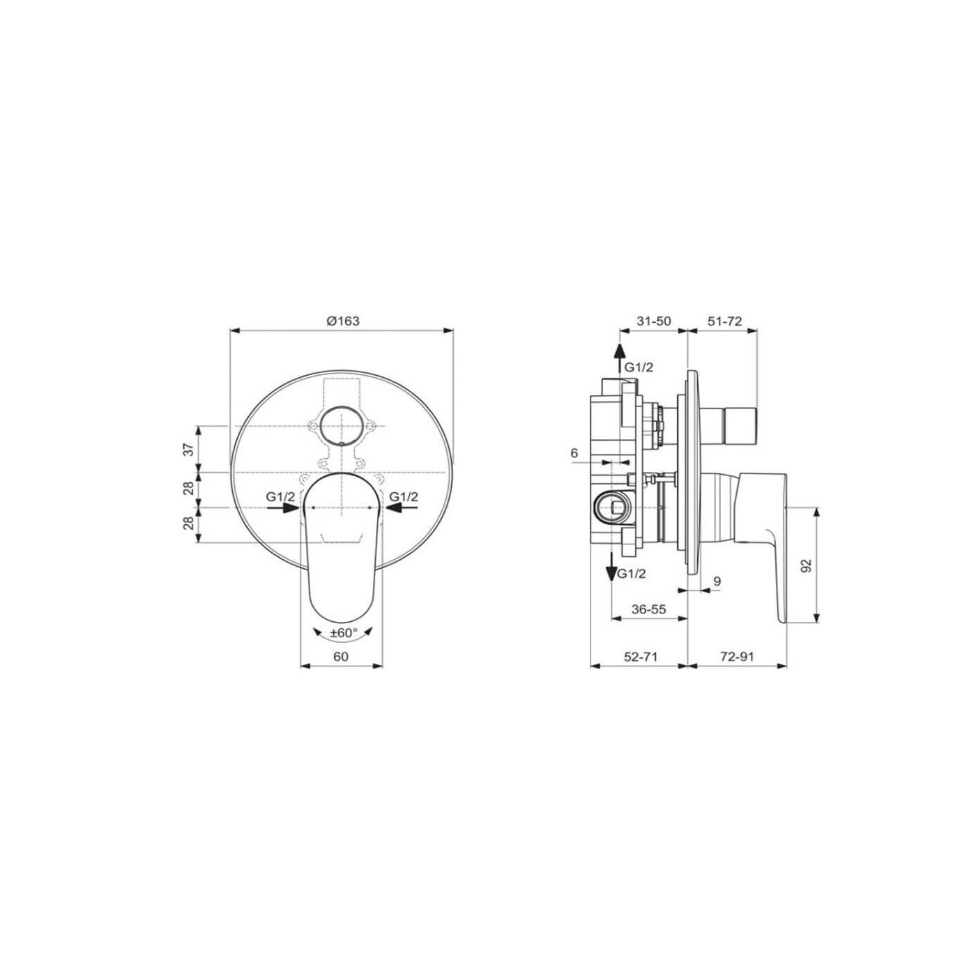 Zestaw Natryskowy Cerafine Chrom BD189AA Ideal Standard Zestaw Natryskowy Cerafine Chrom BD189AA Ideal Standard