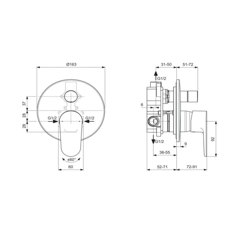 Zestaw Natryskowy Cerafine Chrom BD189AA Ideal Standard Zestaw Natryskowy Cerafine Chrom BD189AA Ideal Standard