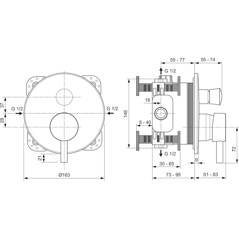 Zestaw Natryskowy Ceraline Chrom BD193AA Ideal Standard Zestaw Natryskowy Ceraline Chrom BD193AA Ideal Standard