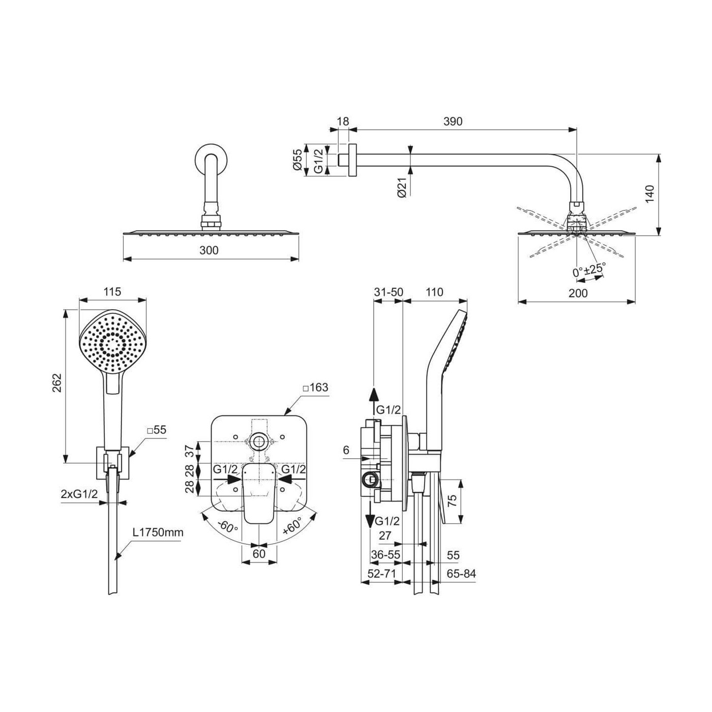 Zestaw Prysznicowy Chrom BD194AA Ideal Standard Zestaw Prysznicowy Chrom BD194AA Ideal Standard