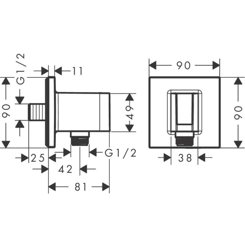 Uchwyt Prysznicowy FixFit Czarny Mat 26889670 Hansgrohe Uchwyt Prysznicowy FixFit Czarny Mat 26889670 Hansgrohe