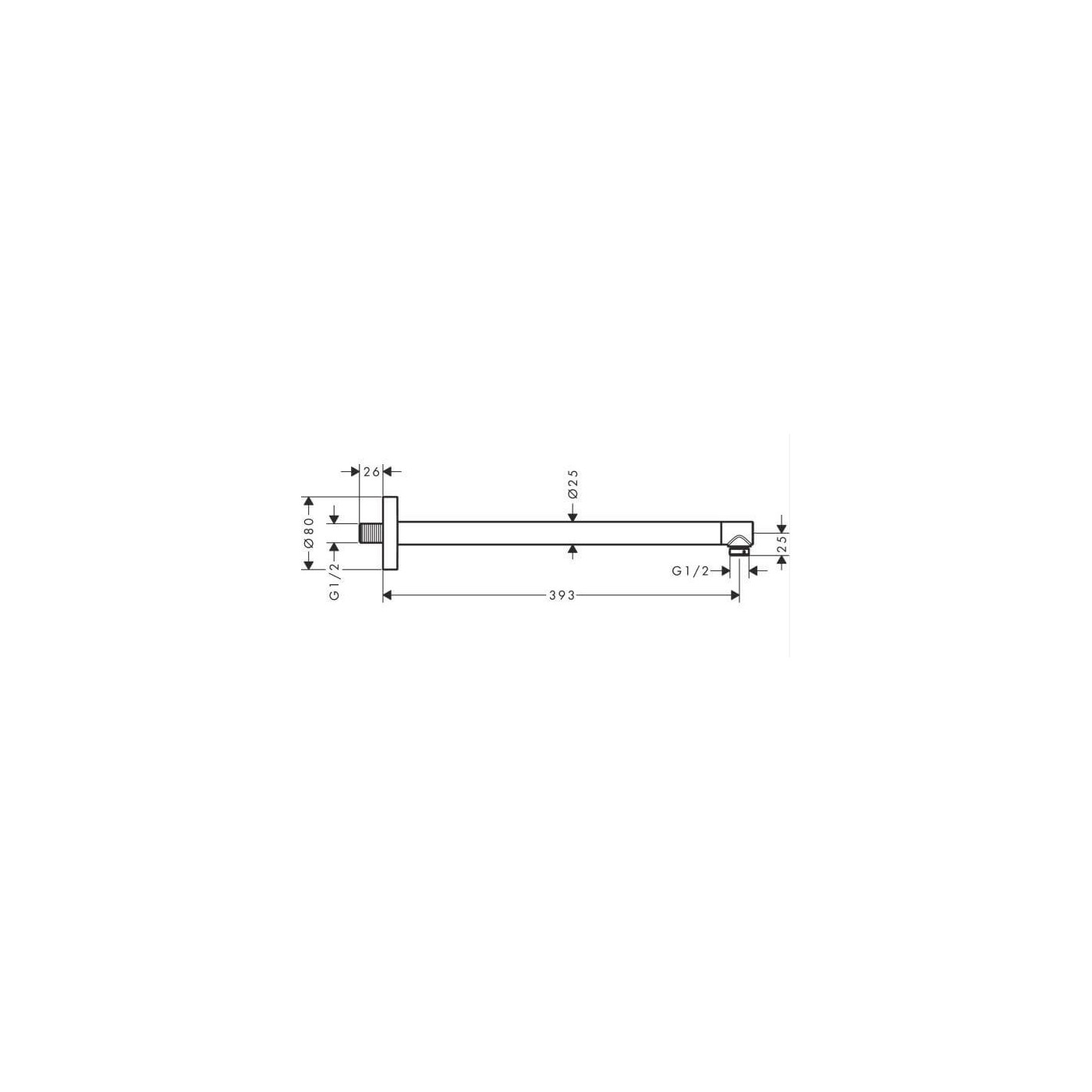 Ramię Deszczownicy 39cm Biały Mat 24357700 Hansgrohe Ramię Deszczownicy 39cm Biały Mat 24357700 Hansgrohe