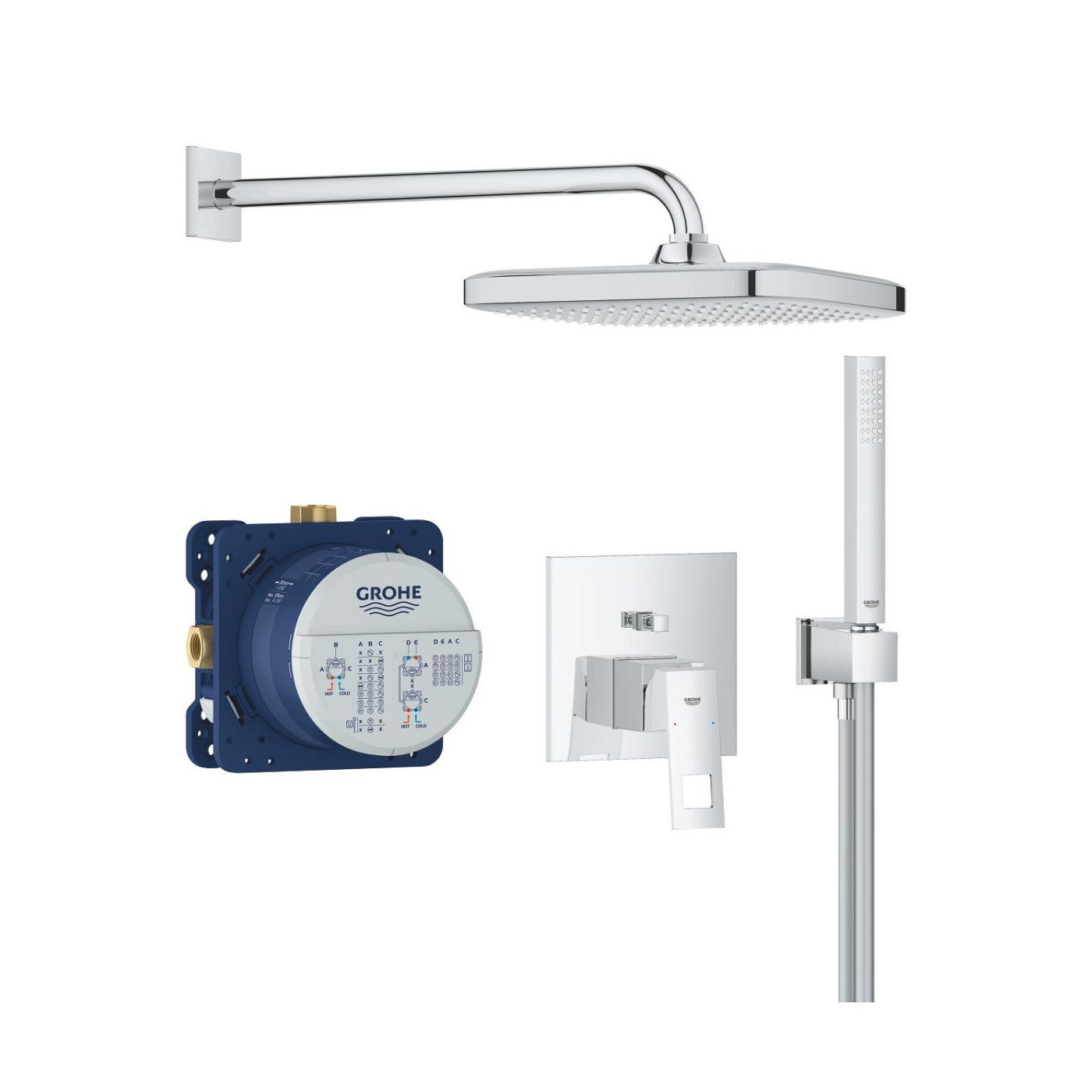 Zestaw Prysznicowy Eurocube Podtynkowy Z Deszczownicą Tempesta 250 Cube 25289000 Grohe Zestaw Prysznicowy Eurocube Podtynkowy Z Deszczownicą Tempesta 250 Cube 25289000 Grohe