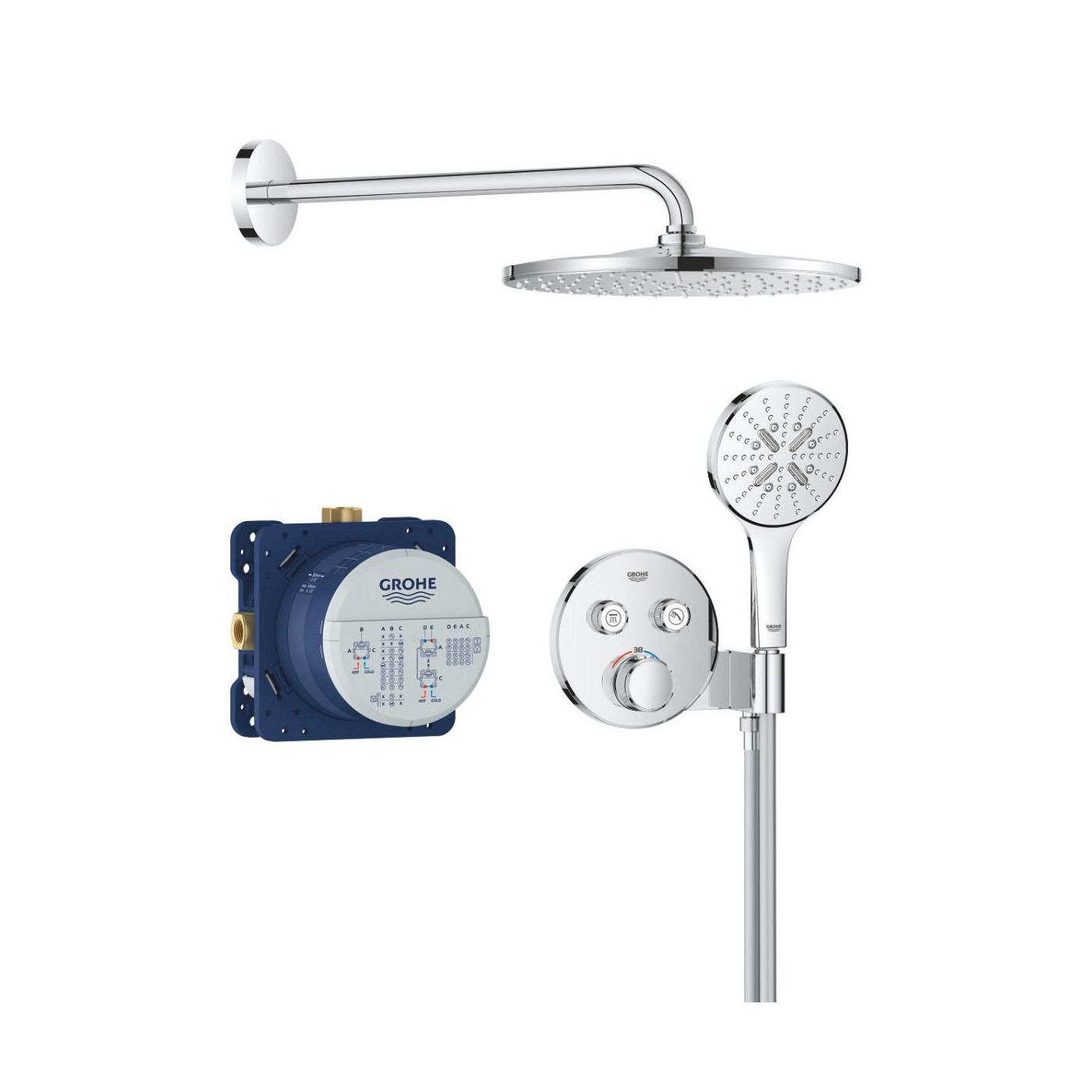 Zestaw Prysznicowy Grohtherm SmartControl Podtynkowy Z Deszczownicą Rainshower Mono 310 34866000 Grohe Zestaw Prysznicowy Grohtherm SmartControl Podtynkowy Z Deszczownicą Rainshower Mono 310 34866000 Grohe