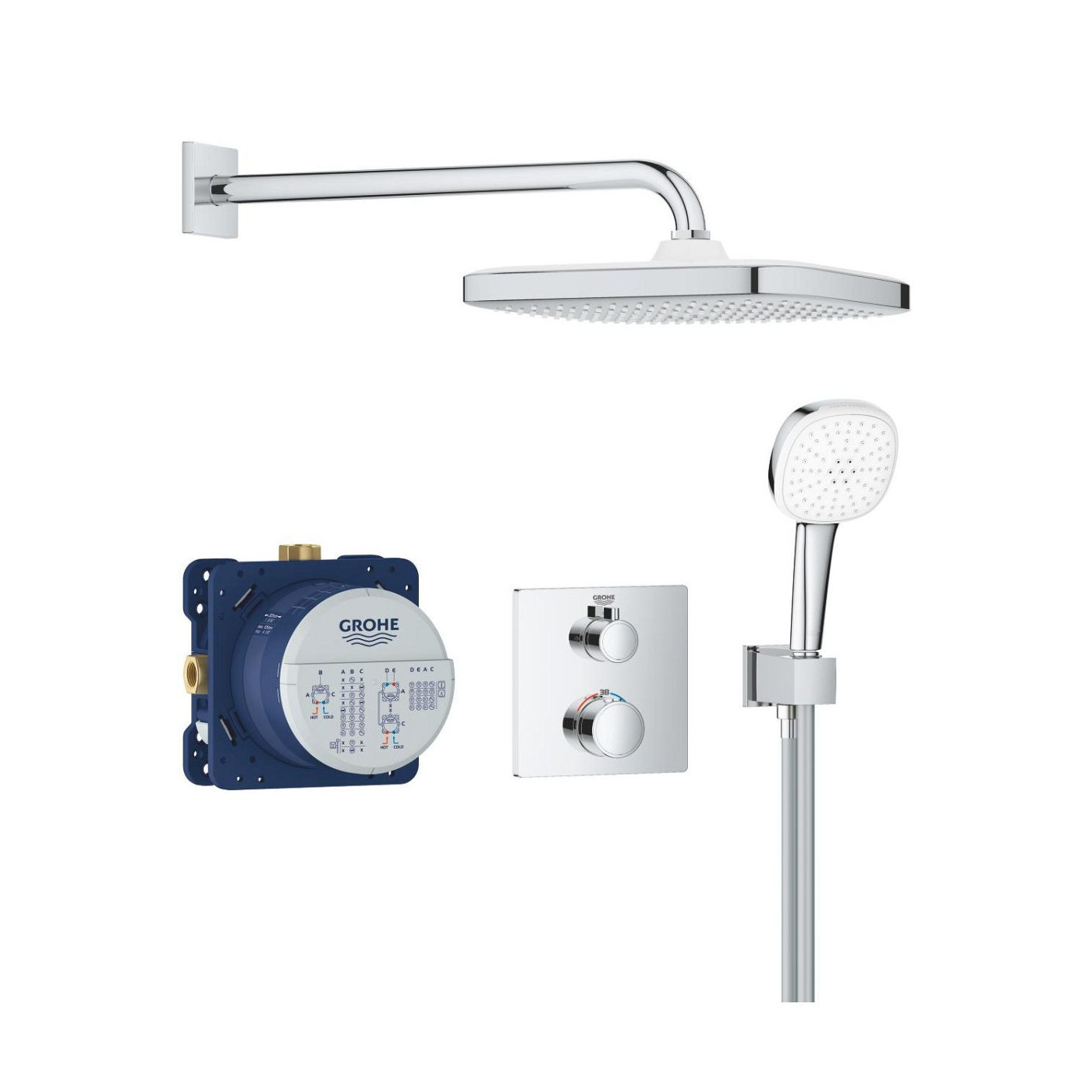 Zestaw Prysznicowy Grohtherm Podtynkowy Z Deszczownicą Tempesta 250 Cube 34871000 Grohe Zestaw Prysznicowy Grohtherm Podtynkowy Z Deszczownicą Tempesta 250 Cube 34871000 Grohe