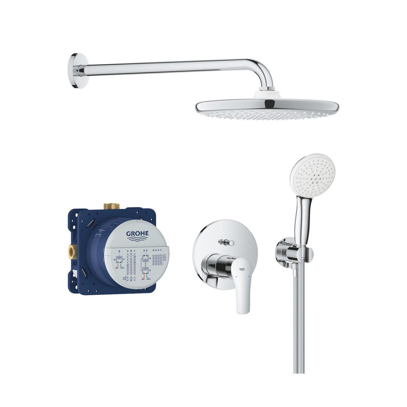 Zestaw Prysznicowy Eurosmart Podtynkowy Z Deszczownicą Tempesta 250 25288000 Grohe Zestaw Prysznicowy Eurosmart Podtynkowy Z Deszczownicą Tempesta 250 25288000 Grohe