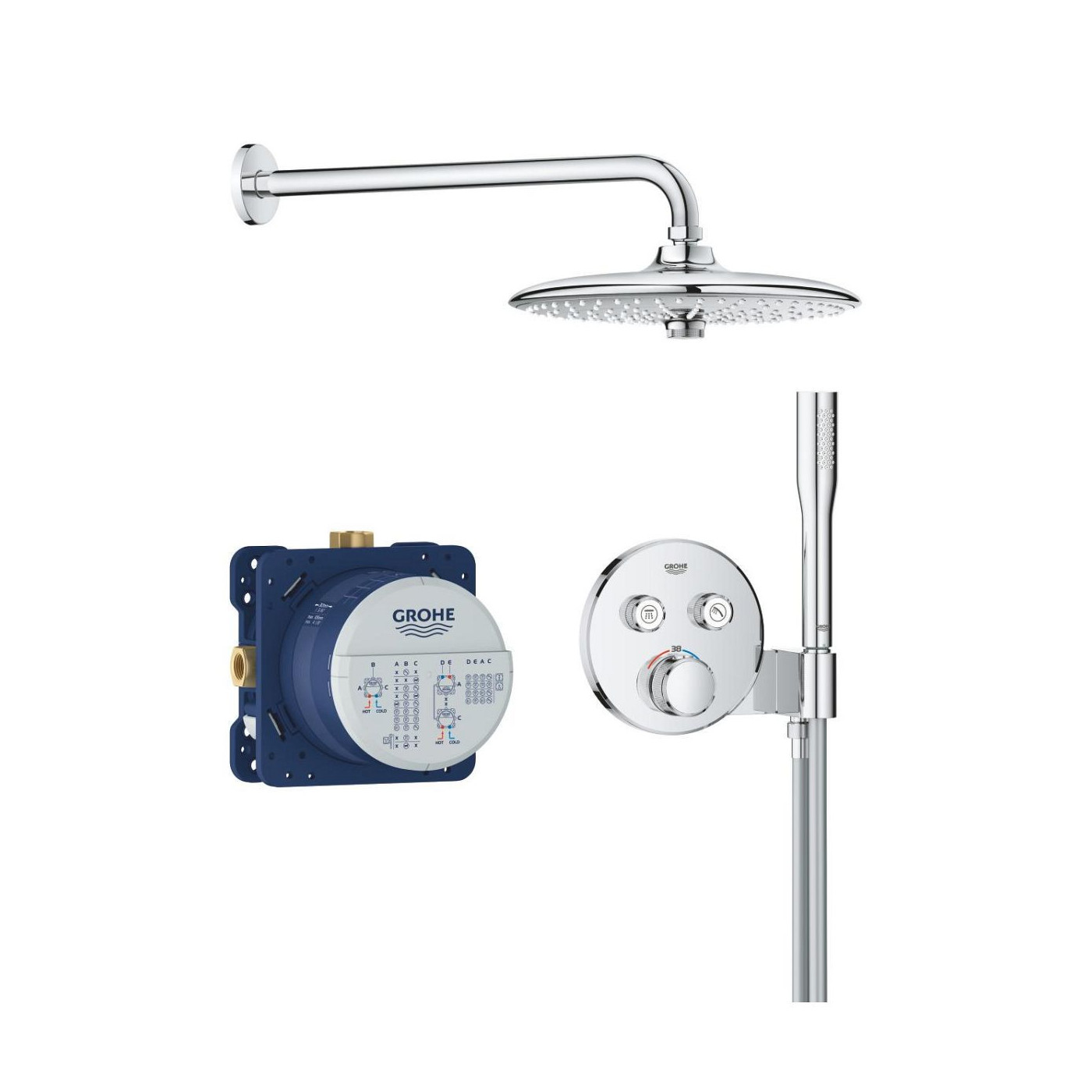 Zestaw Prysznicowy Grohtherm SmartControl Podtynkowy Z Deszczownicą Euphoria 260 34867000 Grohe Zestaw Prysznicowy Grohtherm SmartControl Podtynkowy Z Deszczownicą Euphoria 260 34867000 Grohe