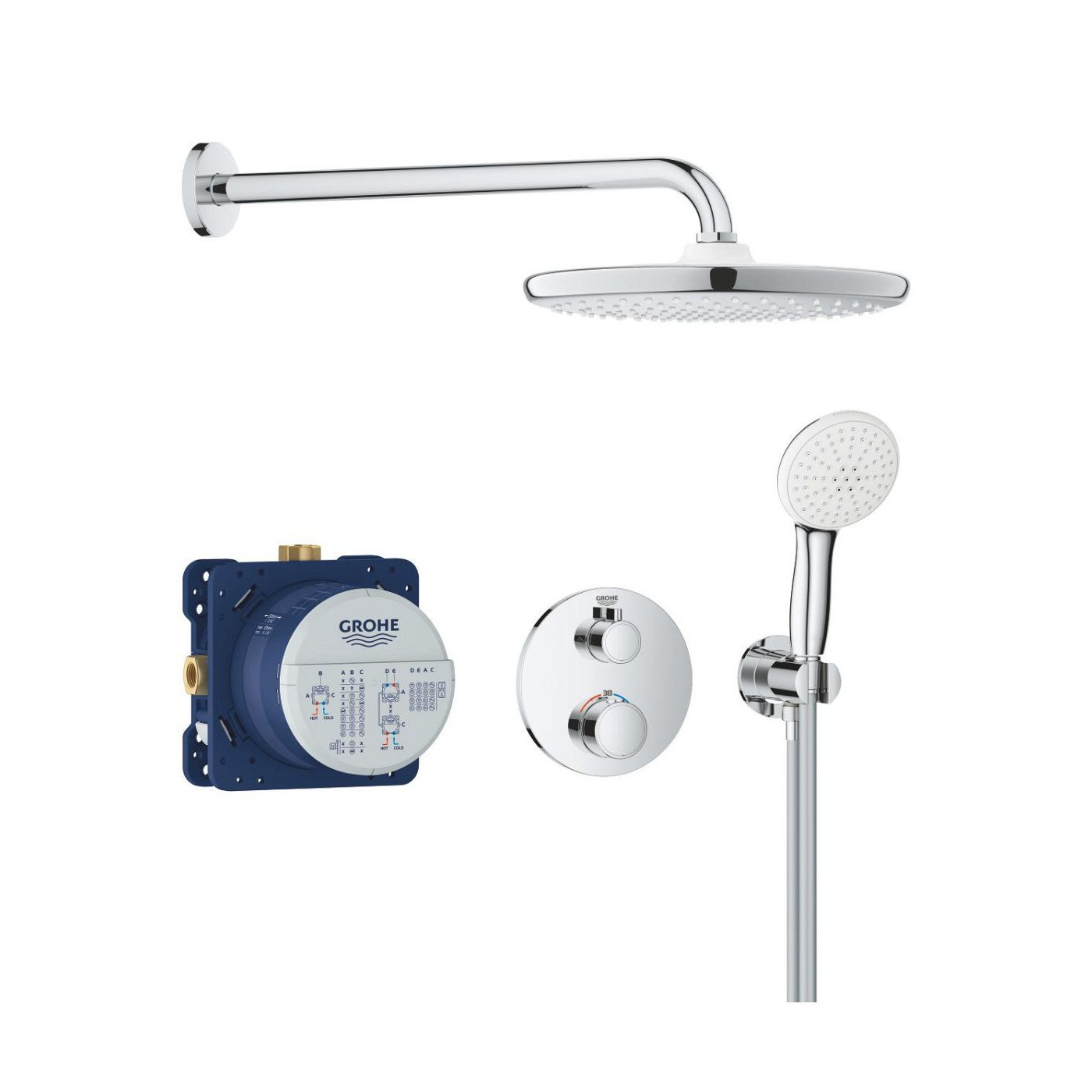 Zestaw Prysznicowy Grohtherm Podtynkowy Z Deszczownicą Tempesta 250 34872000 Grohe Zestaw Prysznicowy Grohtherm Podtynkowy Z Deszczownicą Tempesta 250 34872000 Grohe