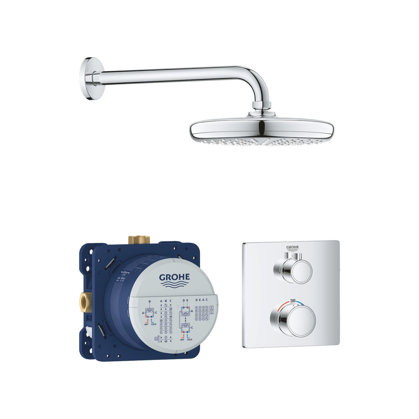 Zestaw Prysznicowy Grohtherm Tempesta 210 34728000 Grohe Zestaw Prysznicowy Grohtherm Tempesta 210 34728000 Grohe