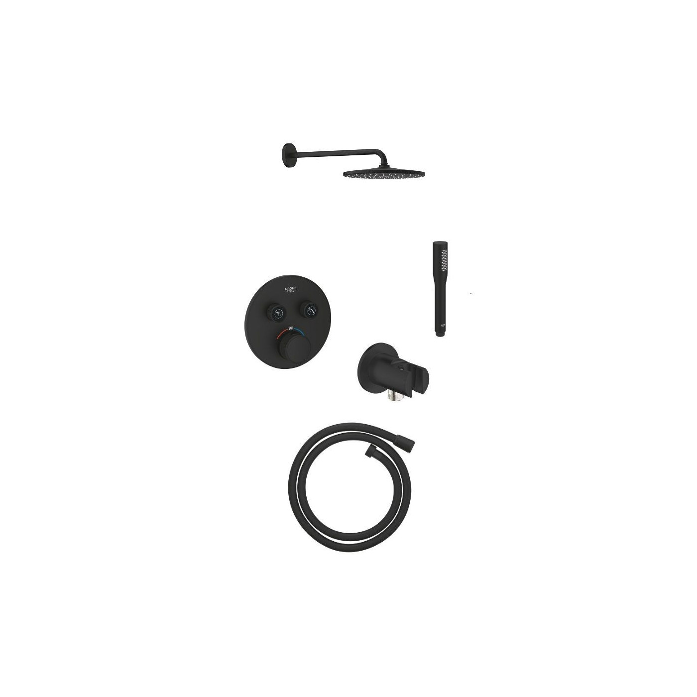 Zestaw Prysznicowy Podtynkowy 18.1 SmartBox Phantom Black Grohe Zestaw Prysznicowy Podtynkowy 18.1 SmartBox Phantom Black Grohe